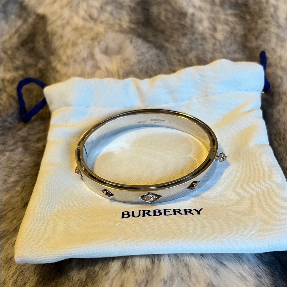 Burberry Sterling Silver Studded Bracelet